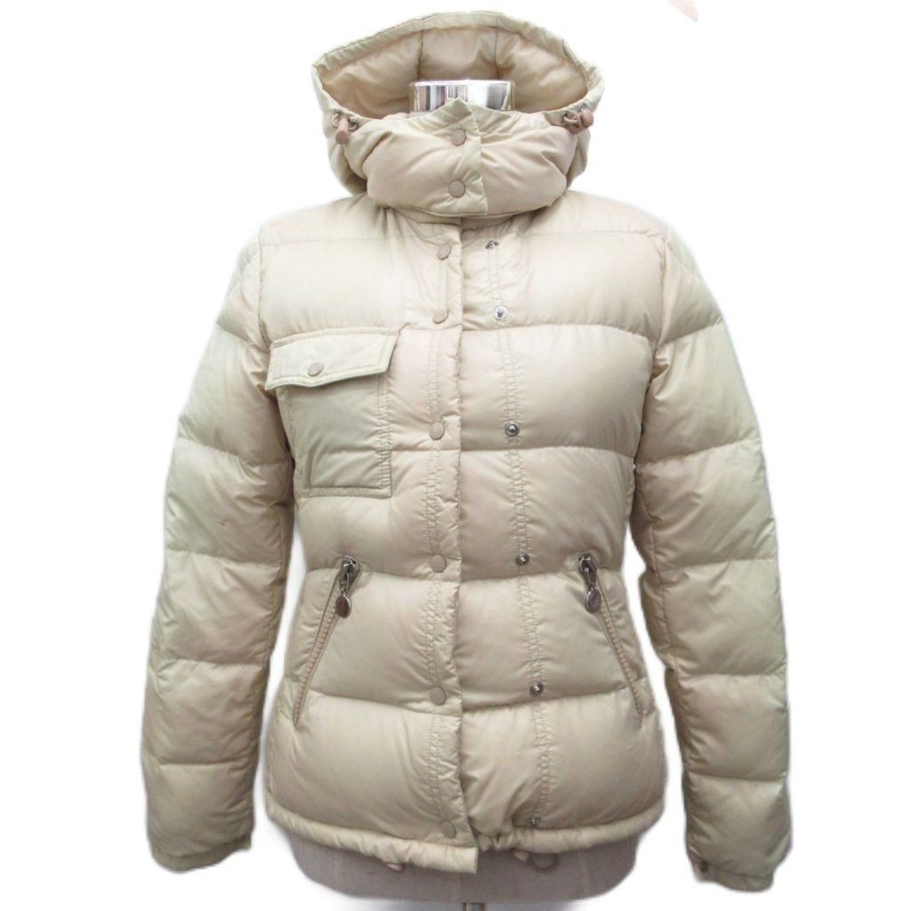 Moncler Berengere Down Jacket Hood Snap Button Logo 0 Beige