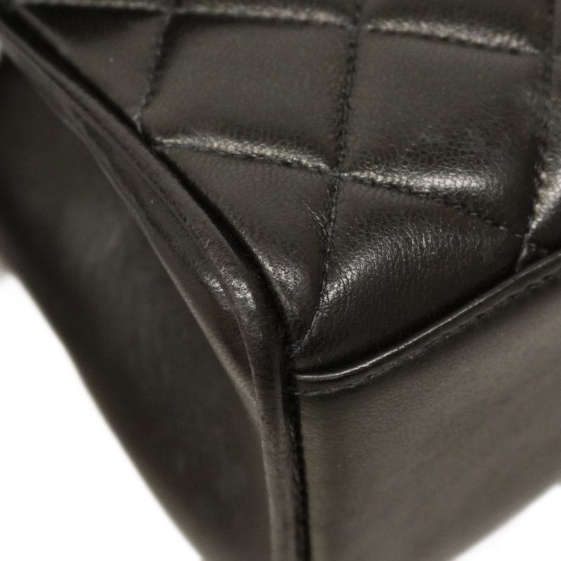 Chanel Handbag Matelasse Lambskin Black Gold Hardware Women