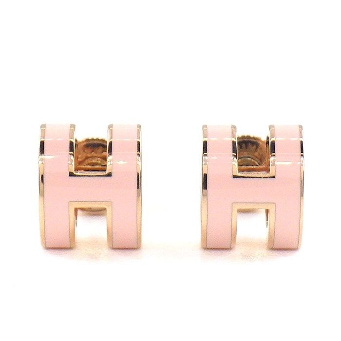 Hermes Earrings Pop Mini Pink Rose Dragee Lacquer