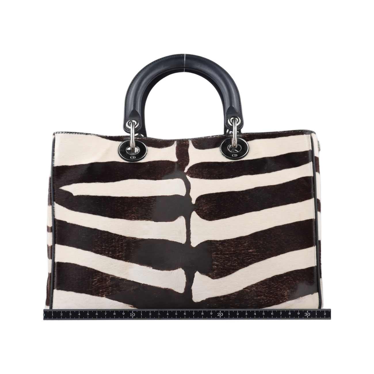 Dior Diorissimo Black White Calf Hair Messenger Bag — view 2
