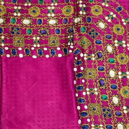 Chanel Jewelry Scarf Silk Pink Multicolor