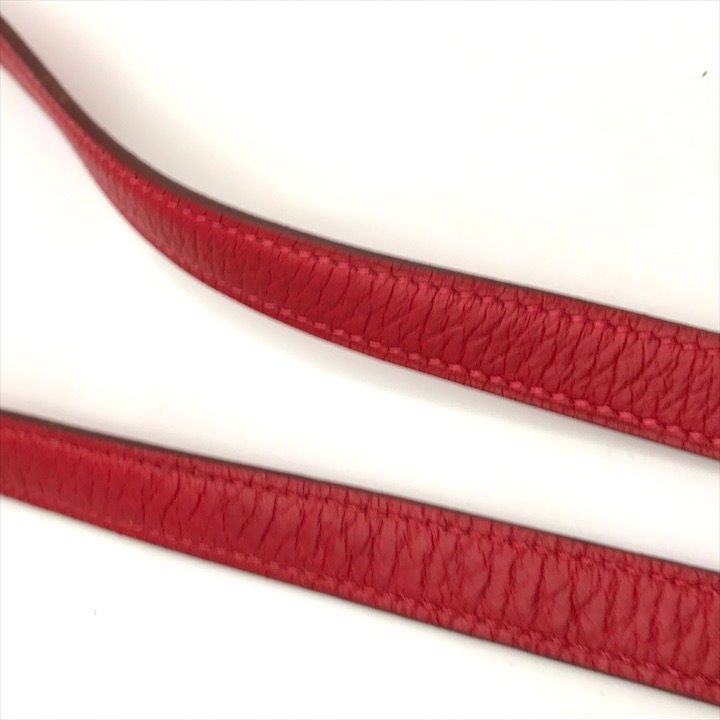 Hermes Kelly Bolide Leather Silver Shoulder Strap Red