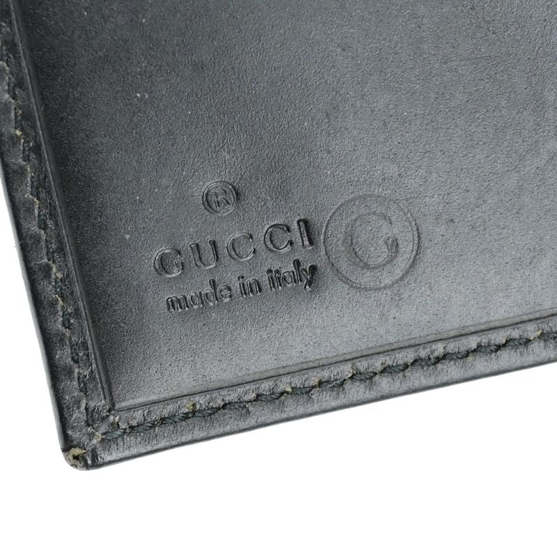 Gucci Long Wallet Logo Black Leather 08bs166