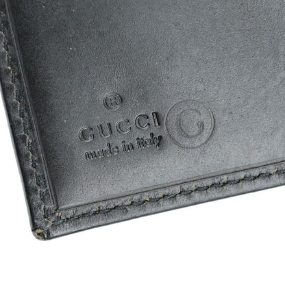 Gucci Long Wallet Logo Black Leather 08bs166