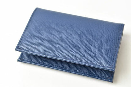 Prada Card Case Business Card Holder Prada Saffiano Metal Bluette Blue 1m0945