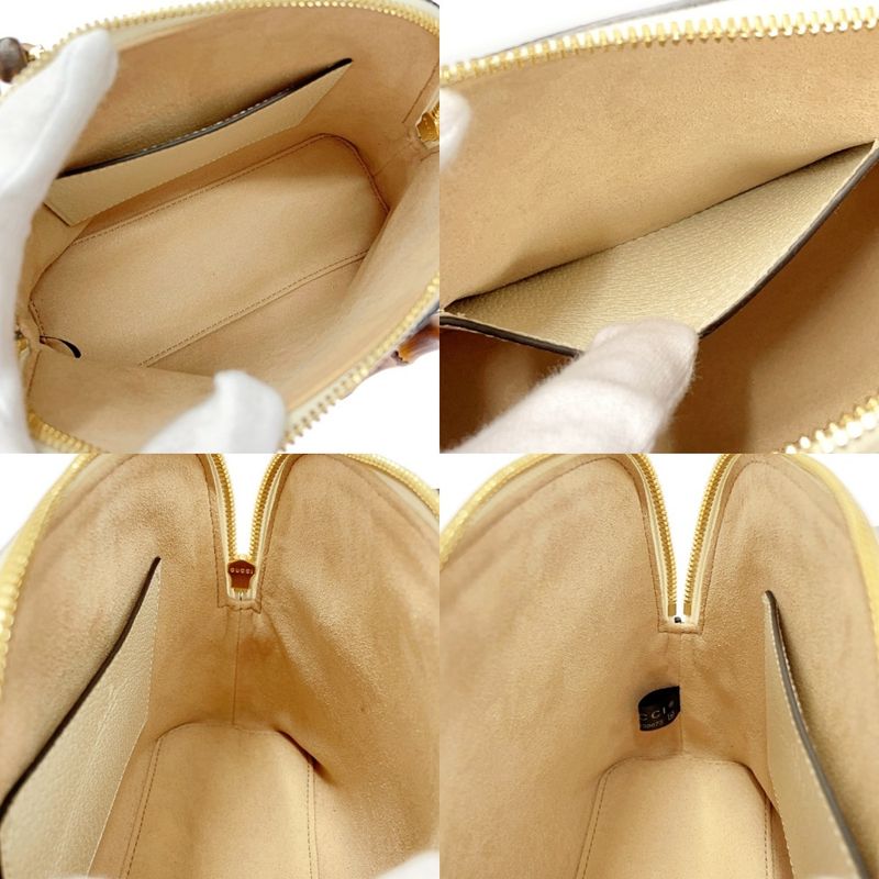 Gucci 715775/520981 Leather Diana Mini Bamboo 2way Handbag Ladies White 362693