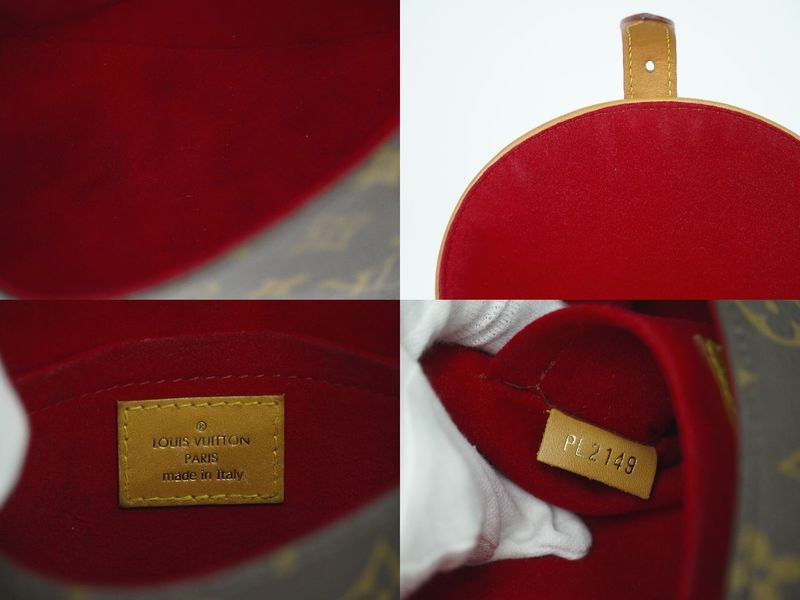 Authentic Louis Vuitton LV Tambourin Monogram Shoulder Bag Pochette Brown