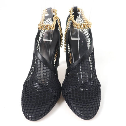 Bottega Veneta Chain Trim Mesh Pumps Black Gold Hardware 37 With