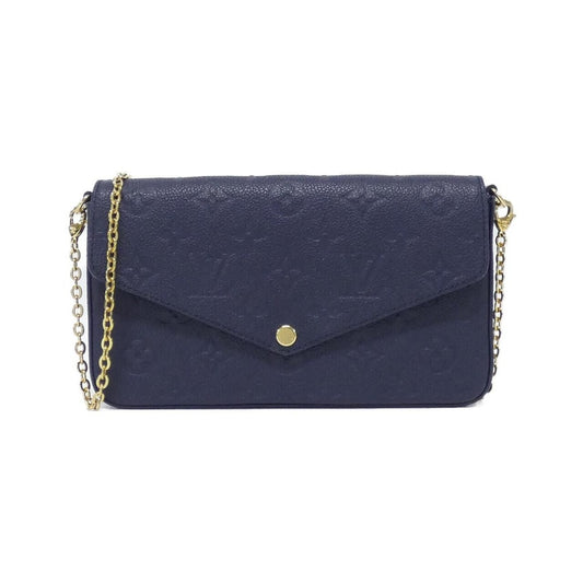 Louis Vuitton Monogram Empreinte Pochette Felicie Shoulder Bag Navy Blue