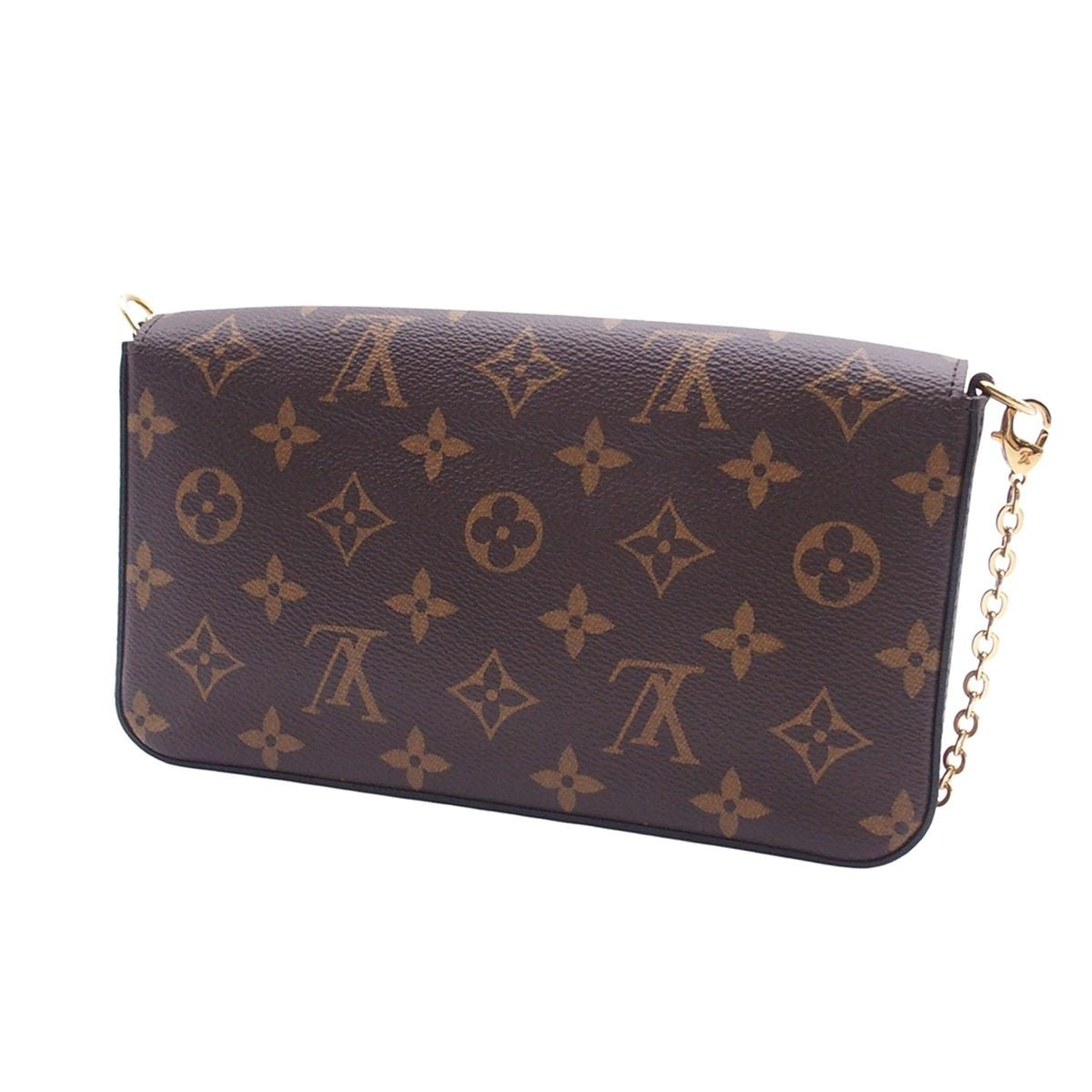 Louis Vuitton Pochette Felicie Brown Monogram Canvas Chain Wallet Shoulder Bag — view 2