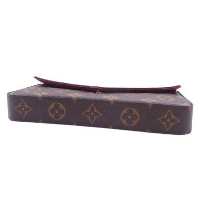 Louis Vuitton Pochette Felicie Brown Monogram Canvas Chain Wallet Shoulder Bag — view 3