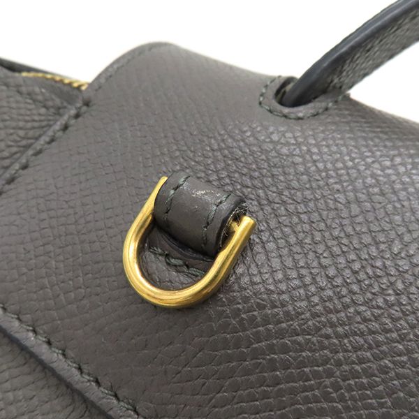 Celine 2way Bag Belt Bag Nano Calf Gray Gold Hardware Handbag Shoulder [storage