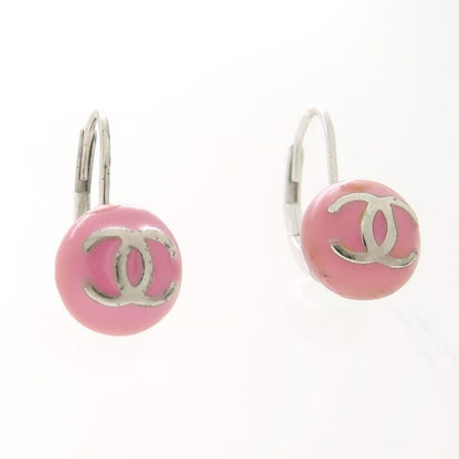 Chanel Earrings 03C Silver 925 Pink Coco Mark Mini Hook Ball SV Chanel