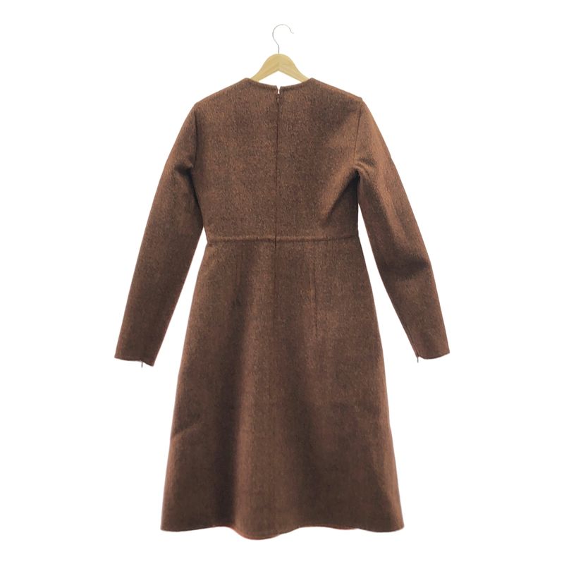 Celine - 2015aw - Phoebe Period Wool Cashmere Switch Leather Patch Dress - 38 -