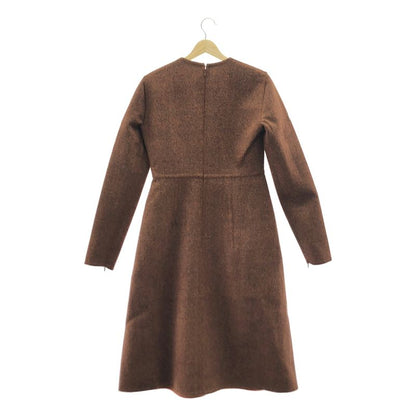 Celine - 2015aw - Phoebe Period Wool Cashmere Switch Leather Patch Dress - 38 -