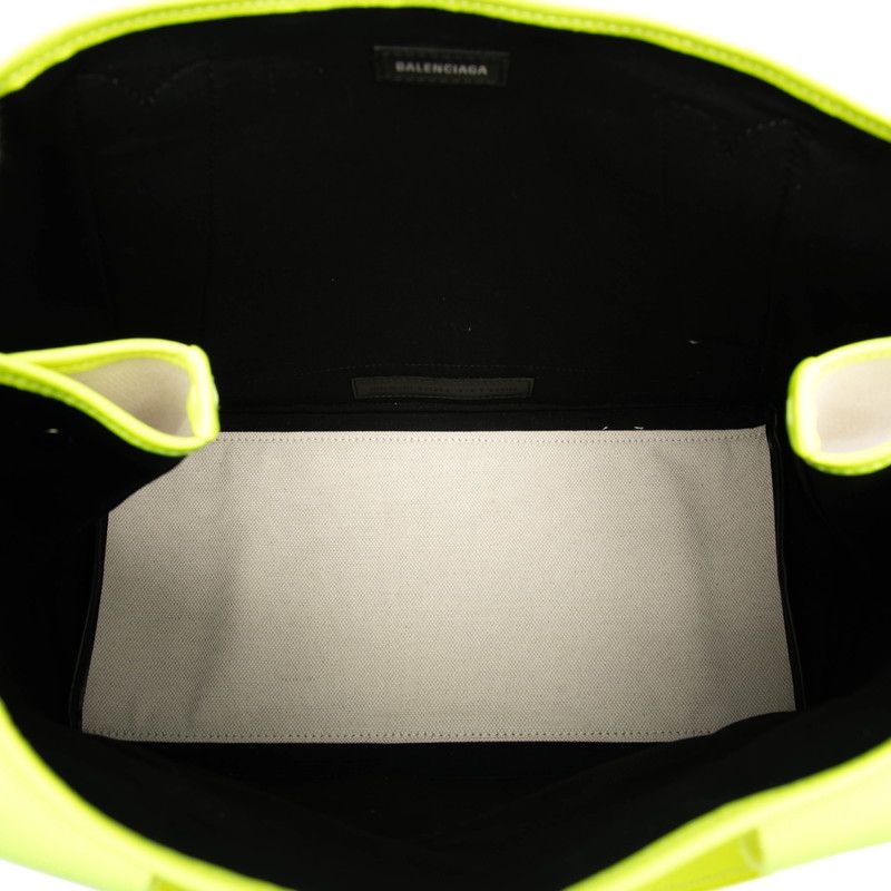 Balenciaga Navy Cabas Su M 581292 Beige Yellow Canvas Women's Balenciaga