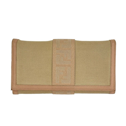 Fendi Wallet Beige Pink Leather
