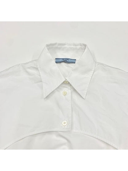 Prada Poplin Dress Cotton Triangle Logo White