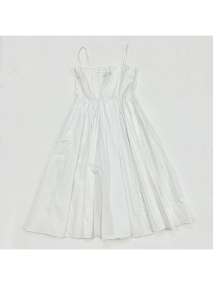 Prada Poplin Dress Cotton Triangle Logo White
