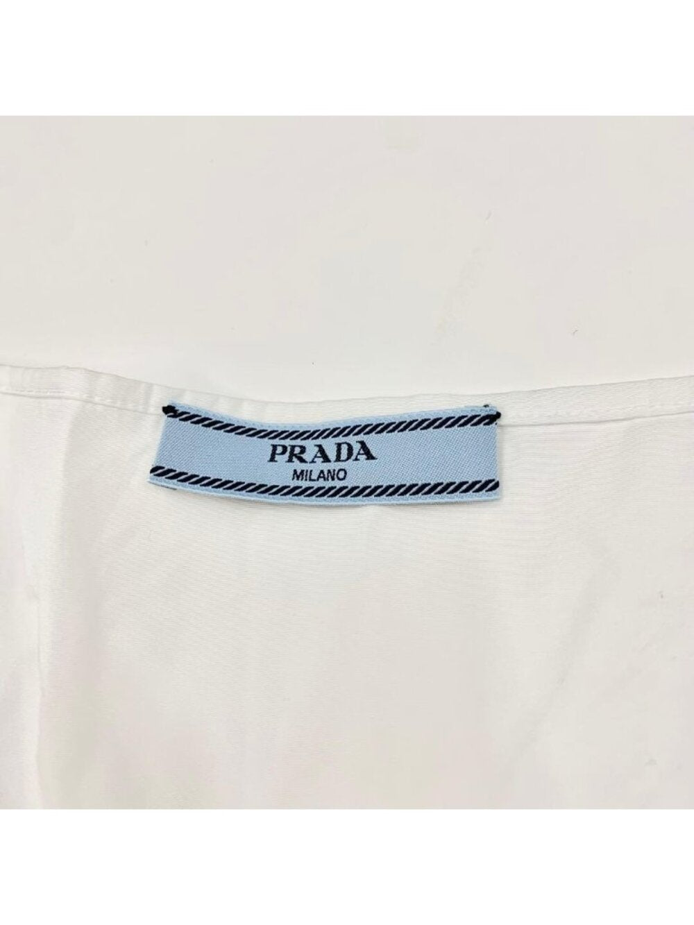 Prada Poplin Dress Cotton Triangle Logo White