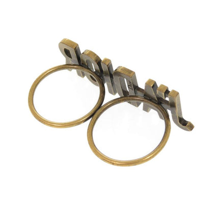 Christian Dior J'adior Double Finger Ring Metal Size M Gold Ring 1284 Christian