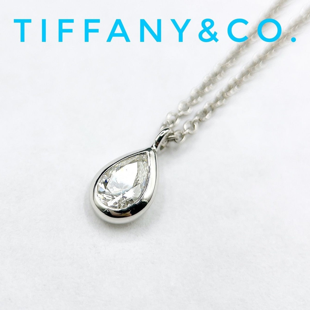 Tiffany & Co. by the Yard Pear Shape Diamond Platinum Necklace
