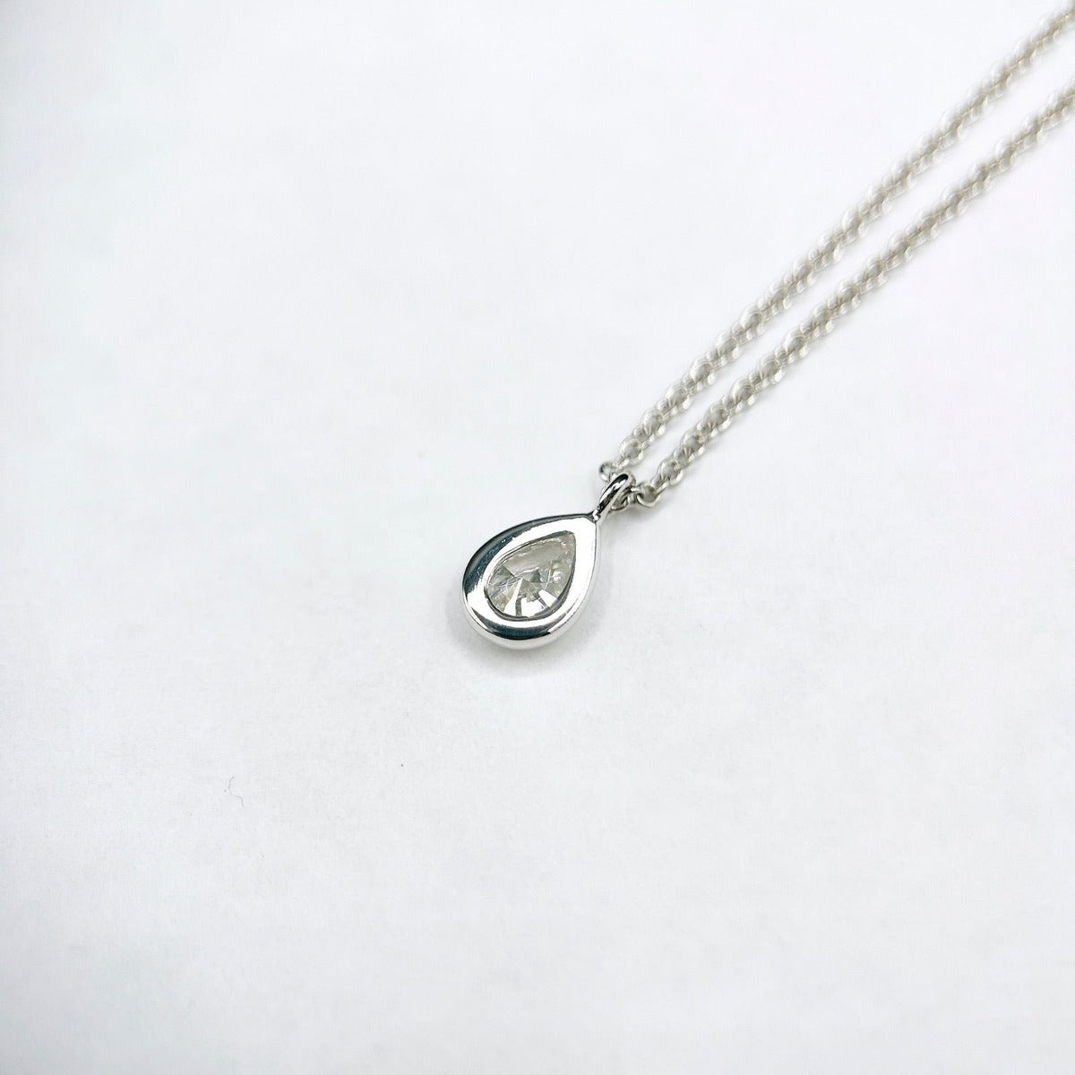 Tiffany & Co. by the Yard Pear Shape Diamond Platinum Necklace — view 2