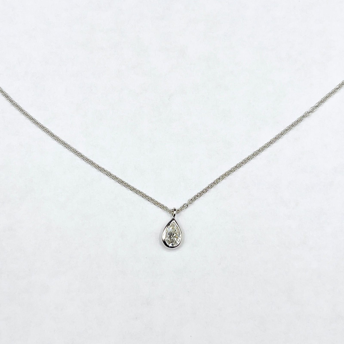 Tiffany & Co. by the Yard Pear Shape Diamond Platinum Necklace — view 7