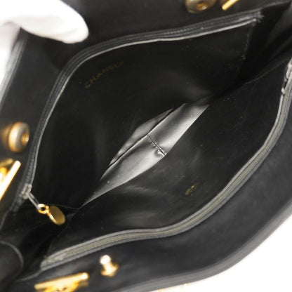 Chanel Shoulder Bag Matelasse Lambskin Black Gold Hardware Women