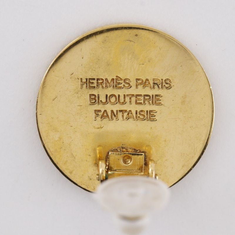 Hermes Serie *only One Side Gold Plated Ladies 3.7g Ear Ring