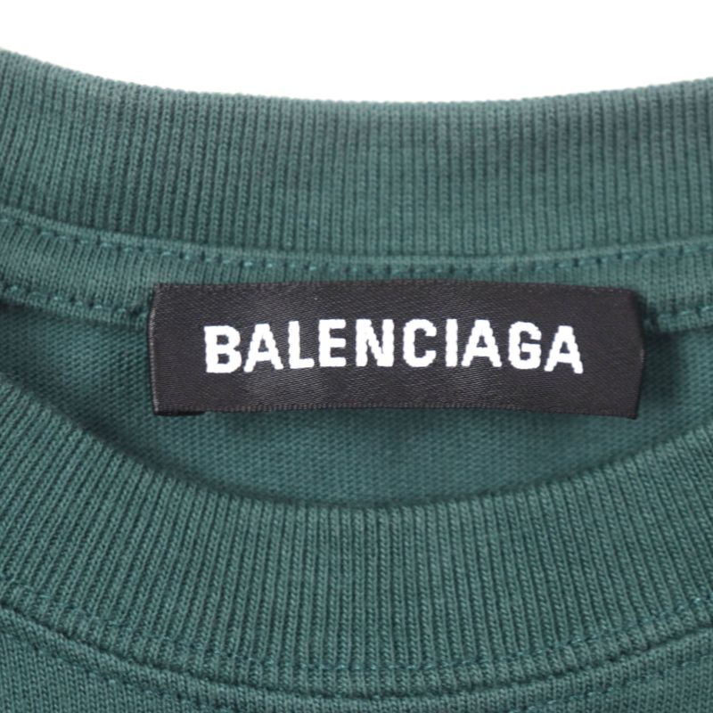  Balenciaga 2020 570805 100% Cotton Back Logo Print Oversized Short Sleeve