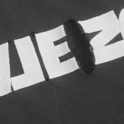 Balenciaga 675016 Unifit Turning Logo Oversized Damaged Crew Neck Short Sleeve