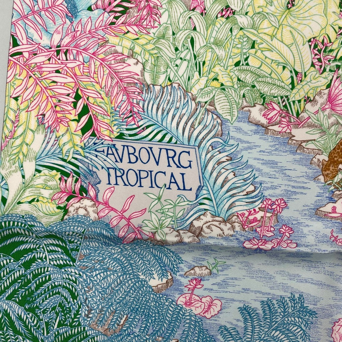 Hermes Scarf Carre 90 100% Silk Faubourg Tropical Multicolor — view 6