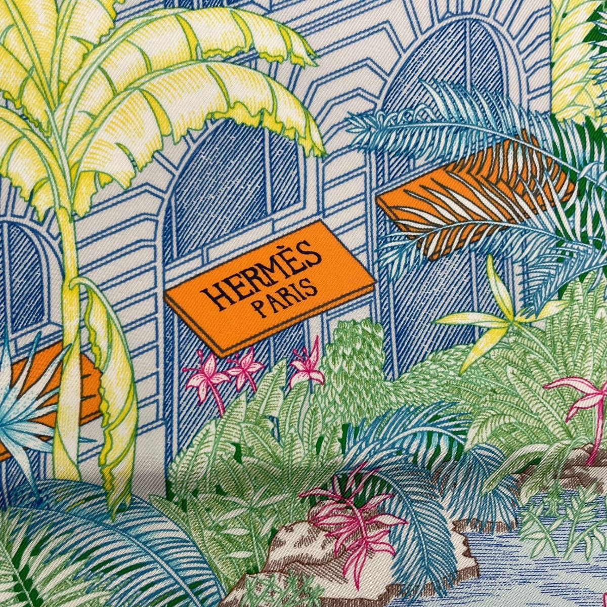 Hermes Scarf Carre 90 100% Silk Faubourg Tropical Multicolor — view 7