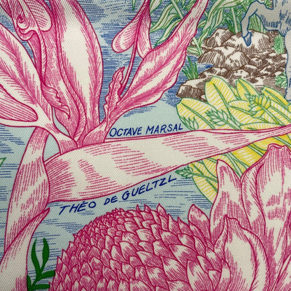 Hermes Scarf Carre 90 100% Silk Faubourg Tropical Multicolor — view 8