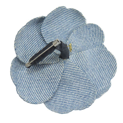 Chanel Corsage Camellia Brooch Denim Metal Women