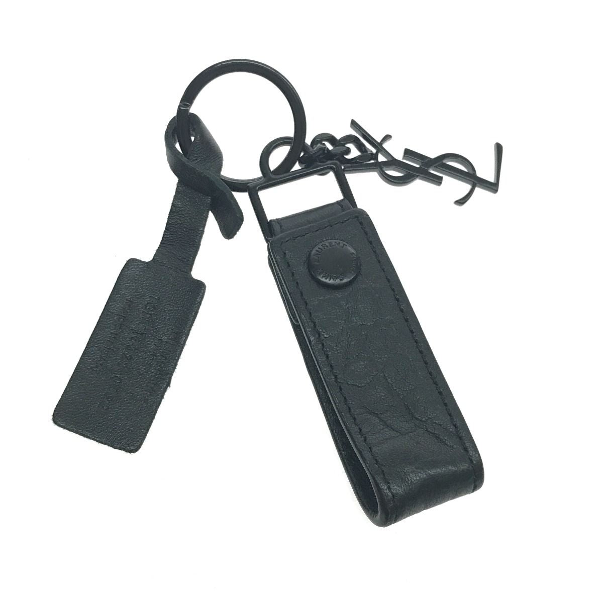 Saint Laurent (Yves Saint Laurent) Key Holder Key Ring Logo Plate Type
