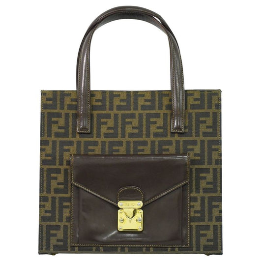 Authentic Fendi Zucca Handbag Canvas Brown Zucca Bag Pre-owned [follow-up