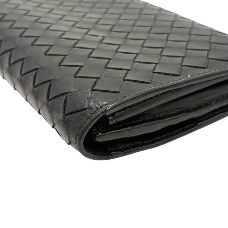 3199 Bottega Veneta Long Wallet 156819 Black Preowned Men's Folded Wallet