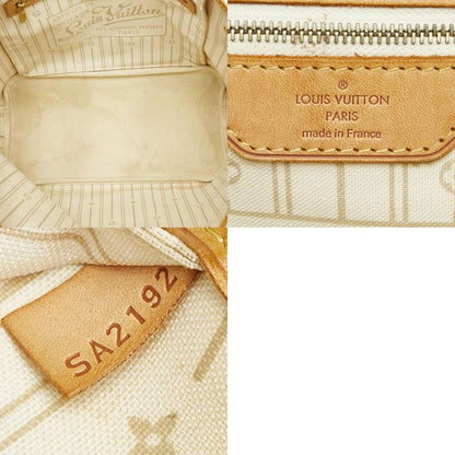 Louis Vuitton Damier Azure Neverfull MM Tote Bag One Shoulder Bag N51107 White