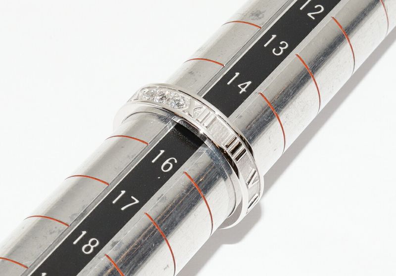 Tiffany & Co Ring 18K White Gold Diamond 3P Atlas Narrow Ring