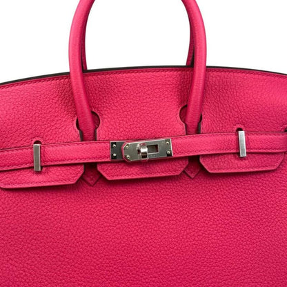 Hermes Handbag Birkin 25 K Engraved Togo Rose Mexico Pink Silver Hardware Hermes