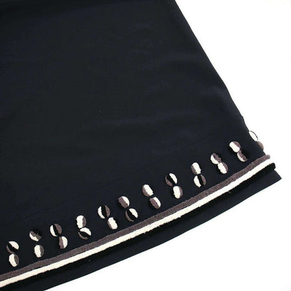 Hermes 2018 Resort Embroidery Design Silk Skirt Navy 38