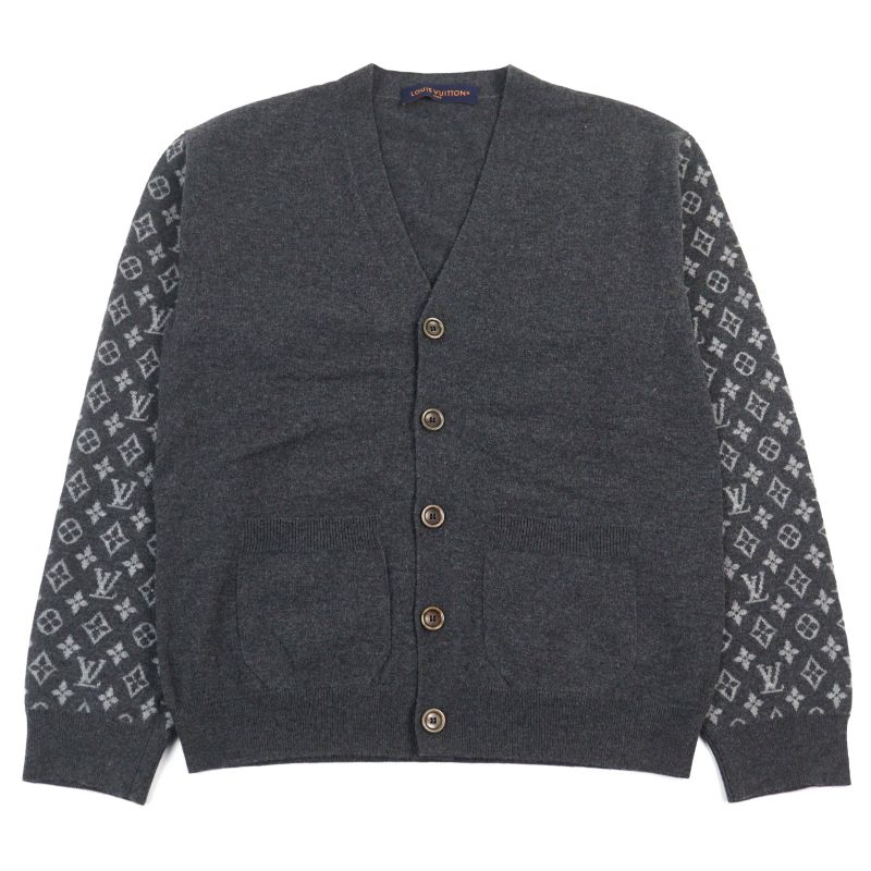 Louis Vuitton 23SS 1aatly Monogram Mixed Cashmere Cardigan Wool Jacquard V-neck