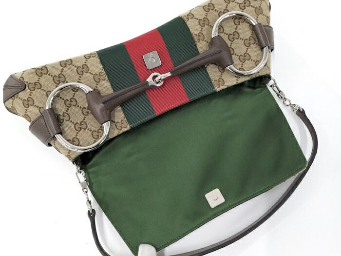 Gucci Shoulder Bag GG Canvas Horsebit Canvas Brown 764255