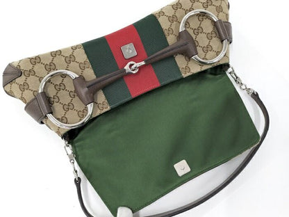 Gucci Shoulder Bag GG Canvas Horsebit Canvas Brown 764255