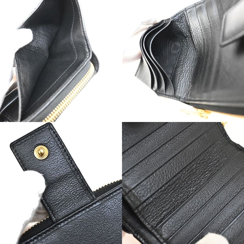 YVES Saint Laurent Yves Saint Laurent Compact Wallet Bifold Wallet Zipper Black