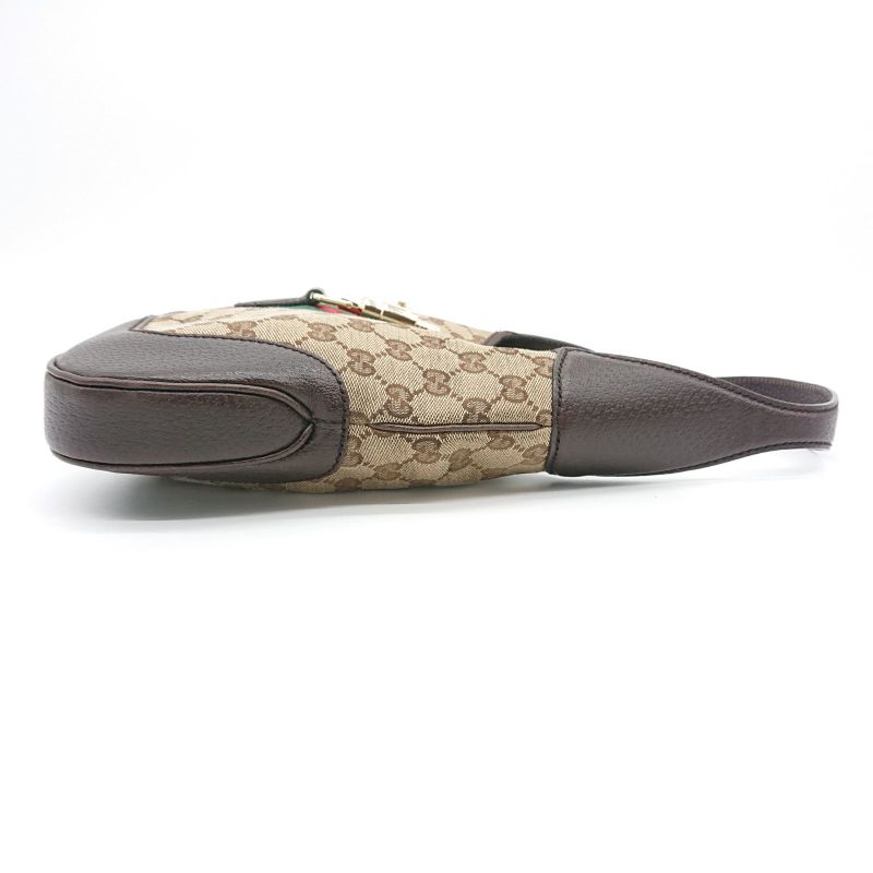 Gucci Hobo New Jackie Sherry Line GG Canvas Handbag Leather Beige Brown