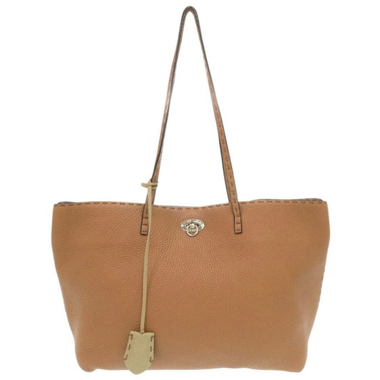 Fendi Selleria Carla Leather Brown Tote Handbag 0024