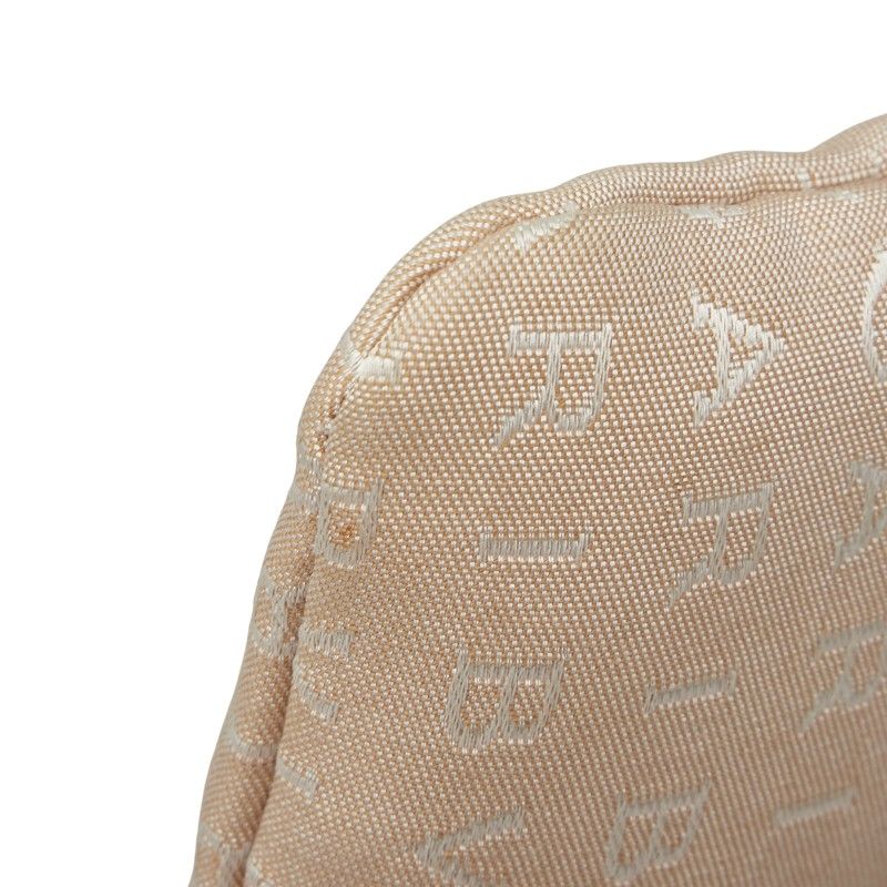 Bulgari Logomania Pochette Shoulder Bag Beige Brown Canvas Leather Women Bvlgari